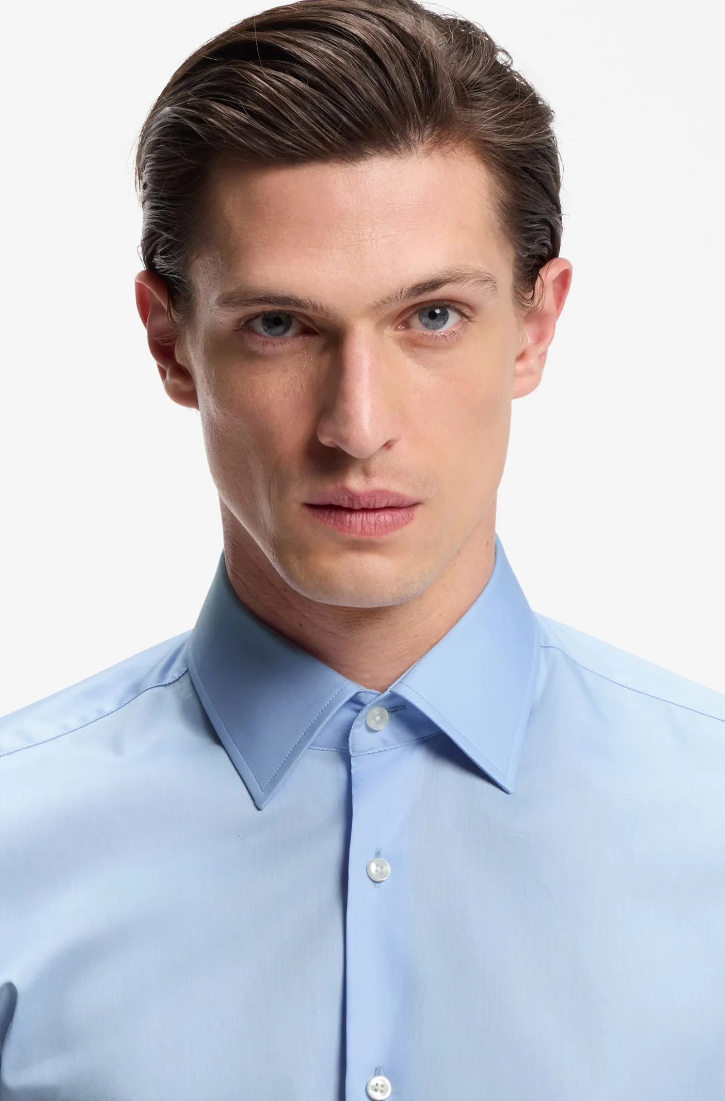 Regular-fit shirt in easy-iron cotton poplin