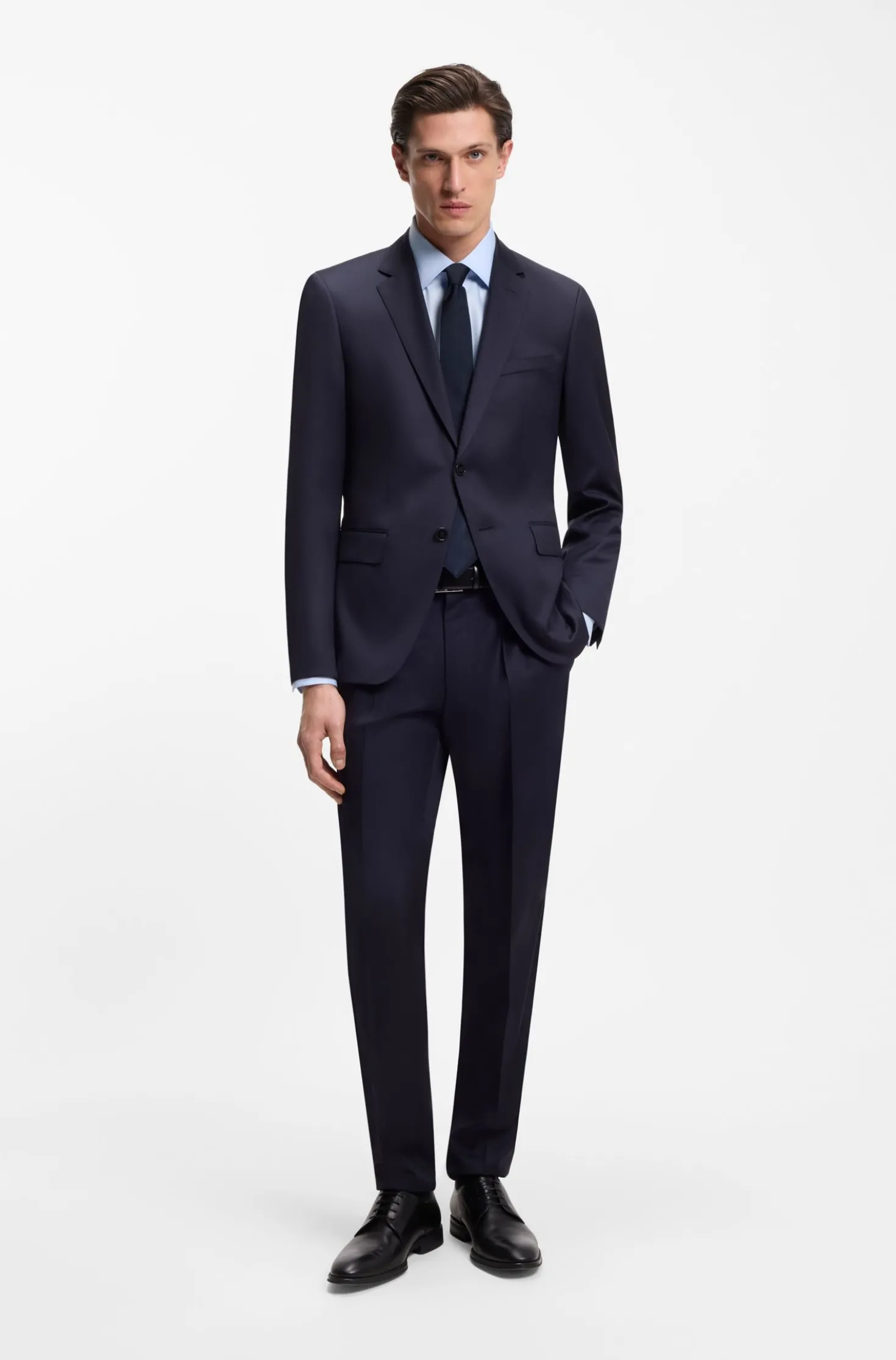 Regular-fit shirt in easy-iron cotton poplin