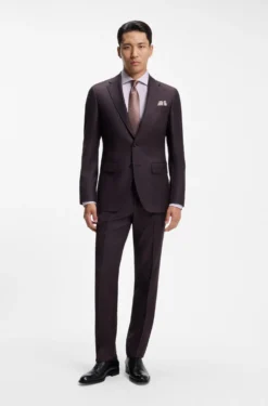 Regular-fit shirt in fine-striped Italian-made cotton