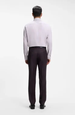 Regular-fit shirt in fine-striped Italian-made cotton