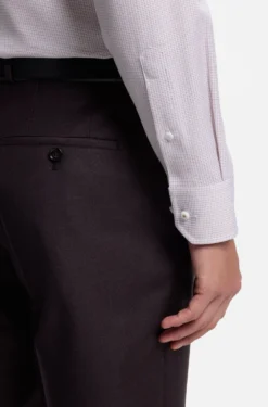 Regular-fit shirt in fine-striped Italian-made cotton