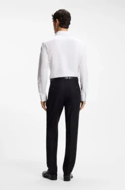 Regular-fit shirt in Italian-made cotton poplin