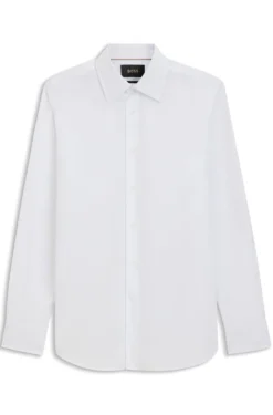 Regular-fit shirt in Italian-made cotton poplin