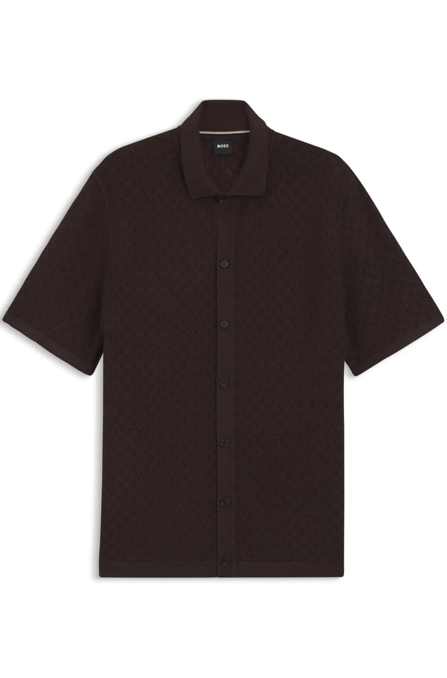 Regular-fit shirt in knitted cotton