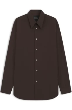 Regular-fit shirt in lightweight merino wool