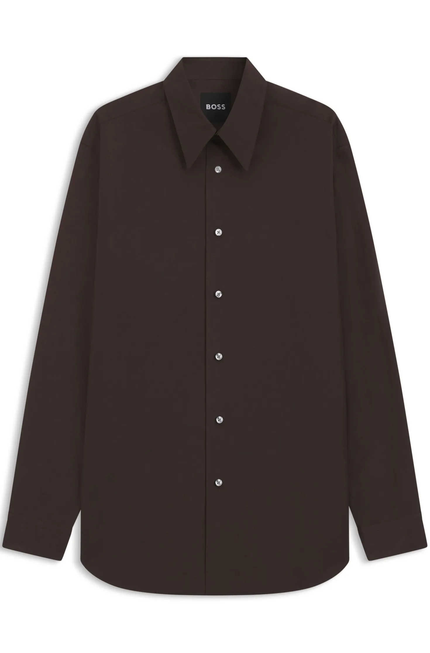 Regular-fit shirt in lightweight merino wool