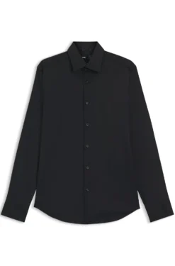 Regular-fit shirt in performance-stretch twill