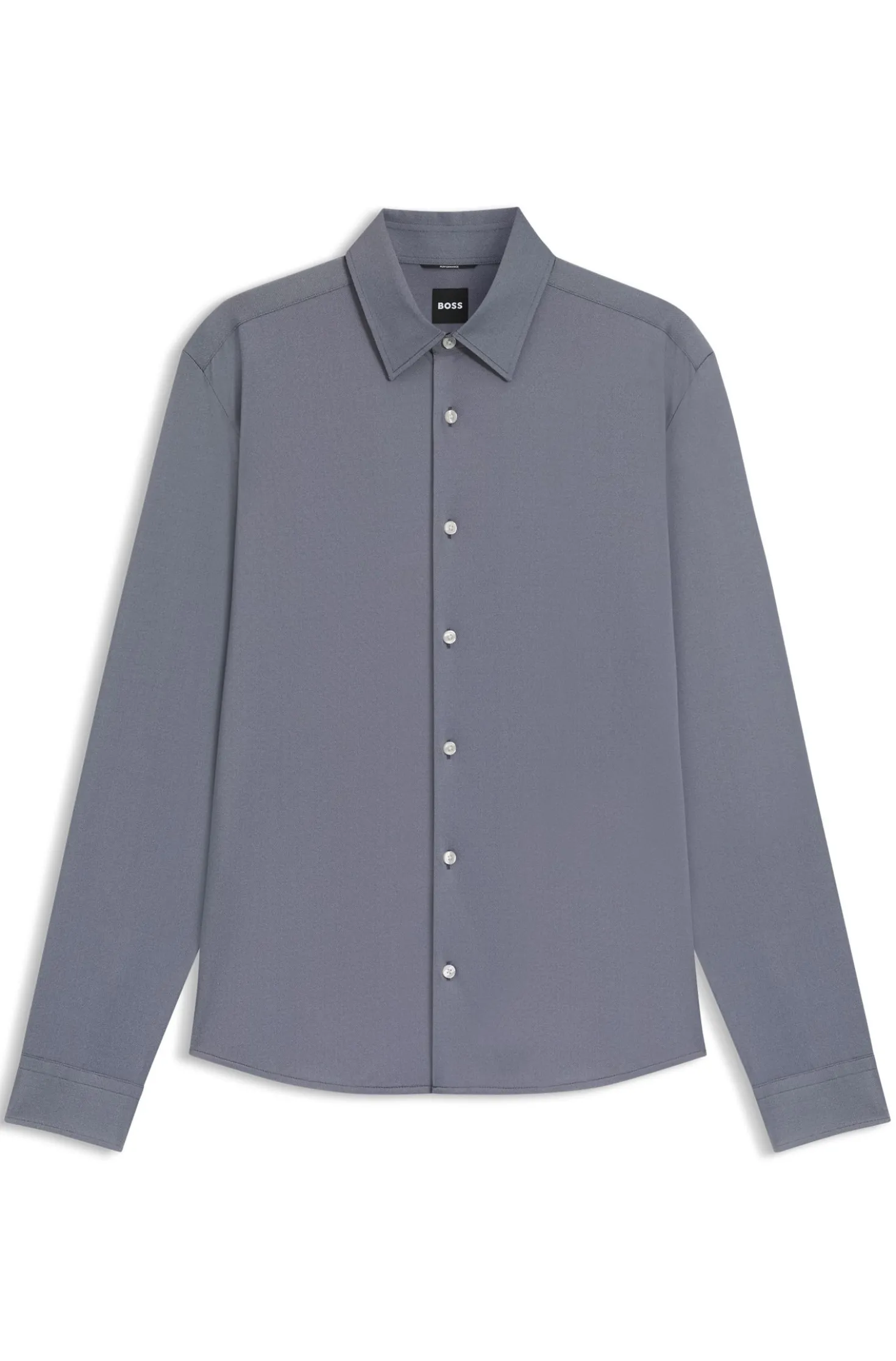 Regular-fit shirt in performance-stretch Oxford jersey