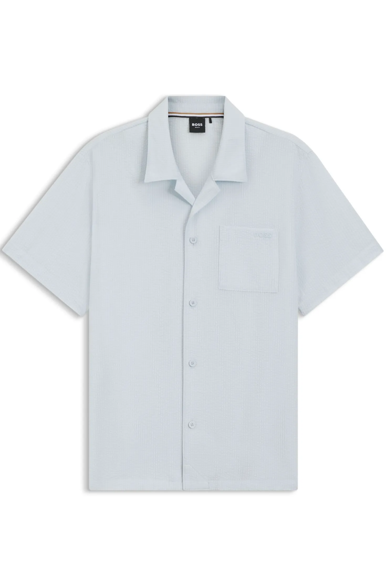 Regular-fit shirt in seersucker fabric