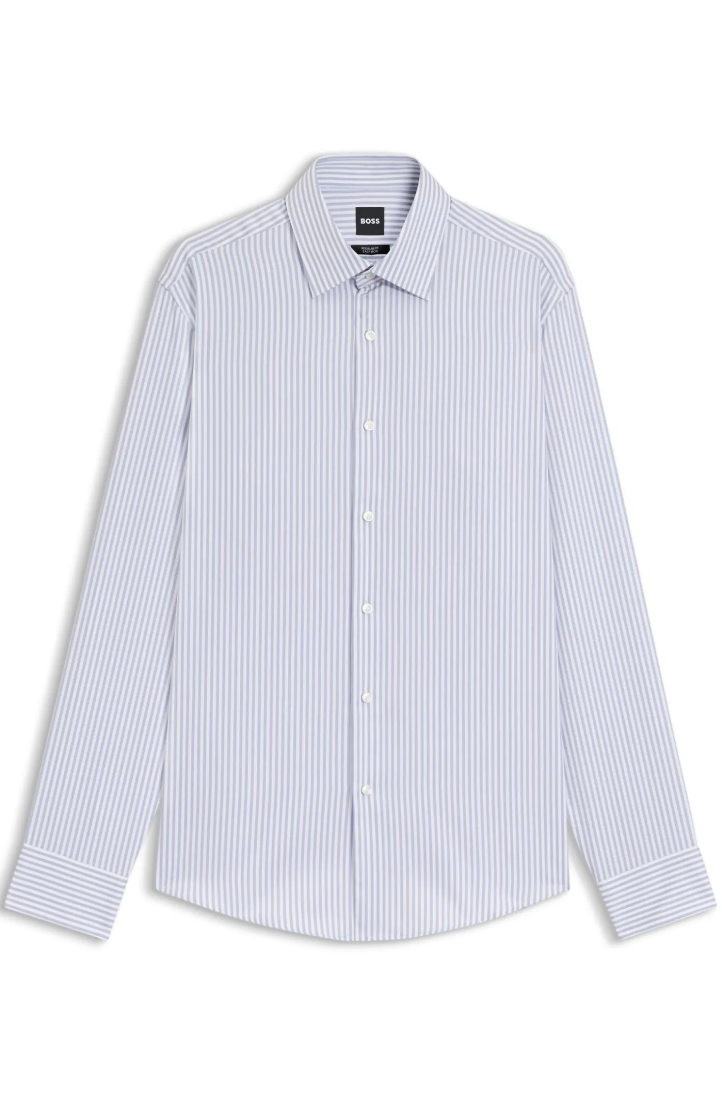 Regular-fit shirt in striped easy-iron cotton