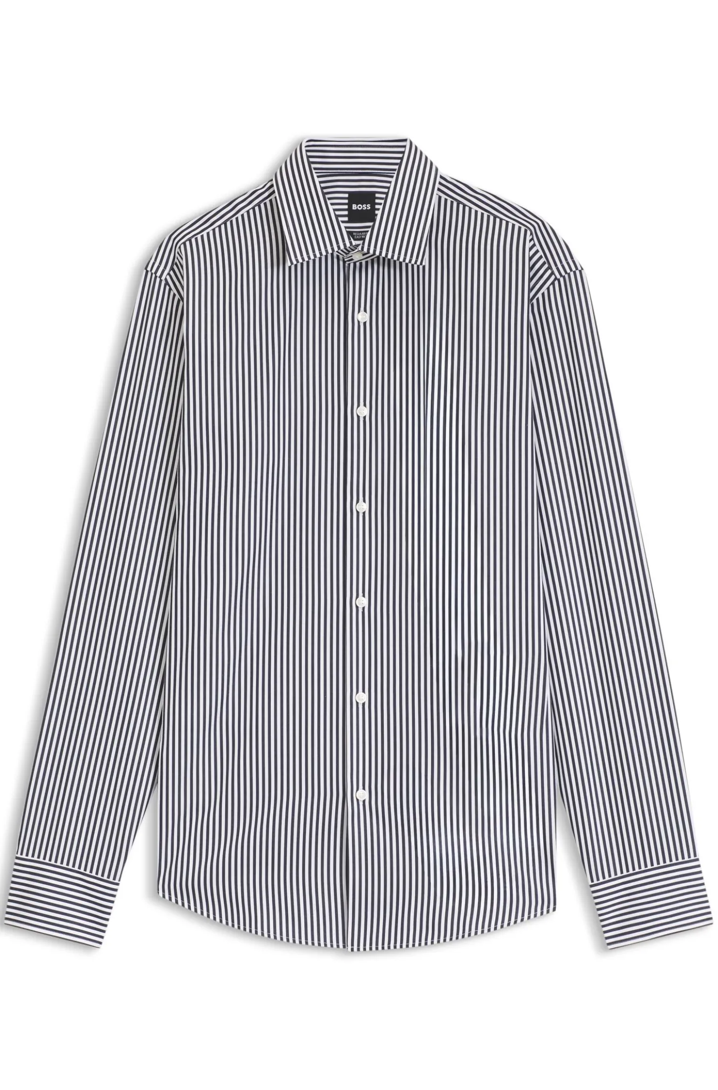 Regular-fit shirt in striped easy-iron cotton