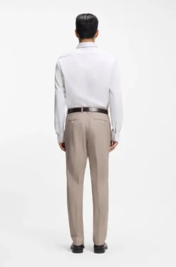 Regular-fit shirt in structured Italian-made cotton