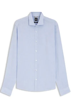 Regular-fit shirt in washed linen