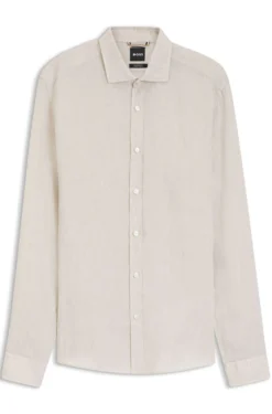 Regular-fit shirt in washed linen