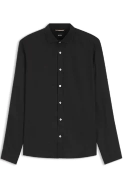 Regular-fit shirt in washed linen
