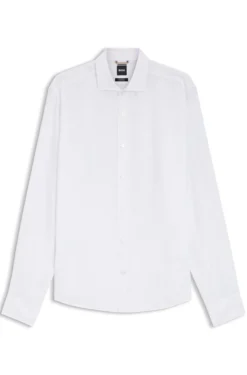 Regular-fit shirt in washed linen