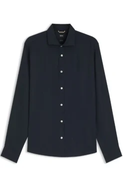 Regular-fit shirt in washed linen