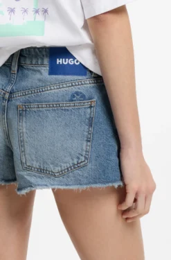 Regular-fit shorts in blue denim