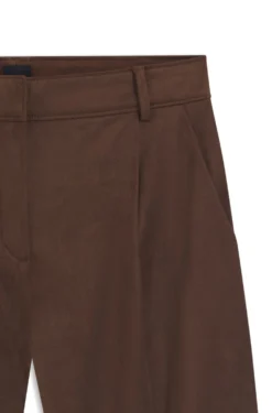 Regular-fit shorts in faux suede with front pleats