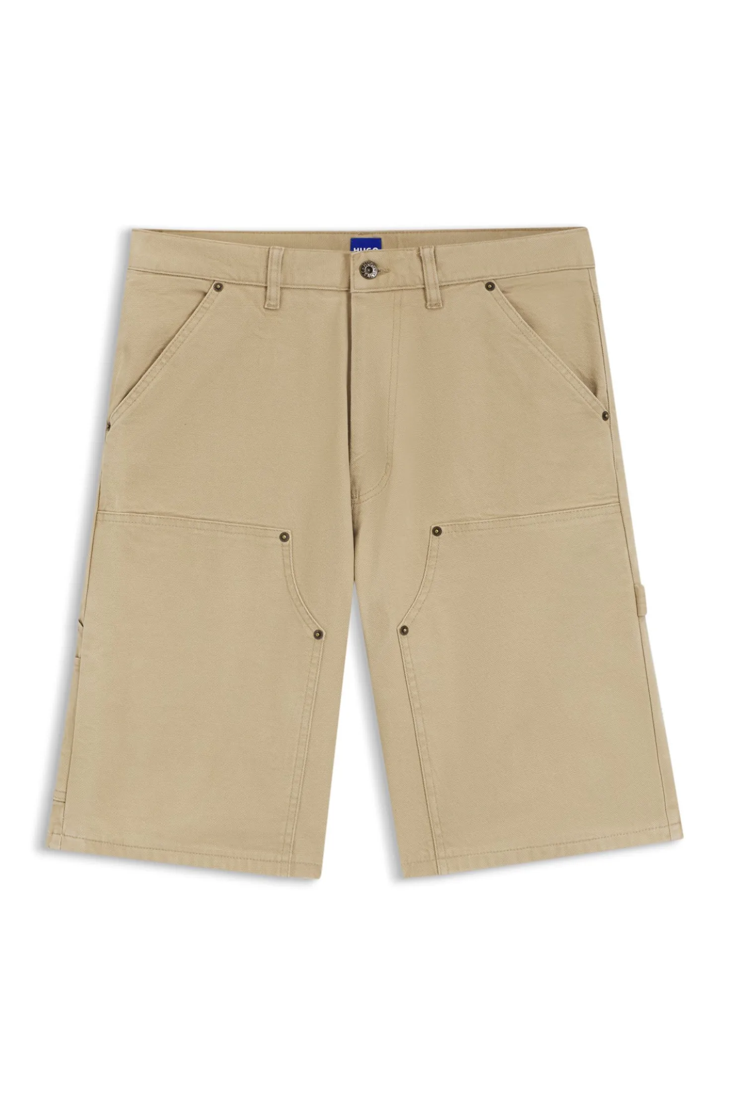 Regular-fit shorts in stretch-cotton canvas