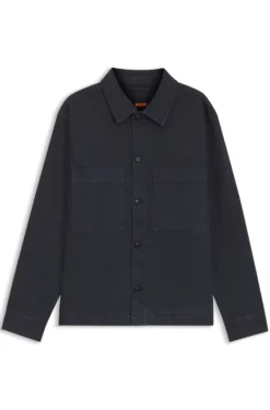 Regular-fit stretch-cotton denim shirt