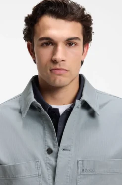 Regular-fit stretch-cotton denim shirt