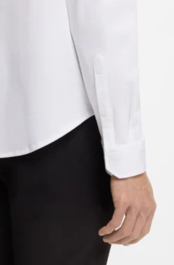 Regular-fit stretch jersey shirt with logo
