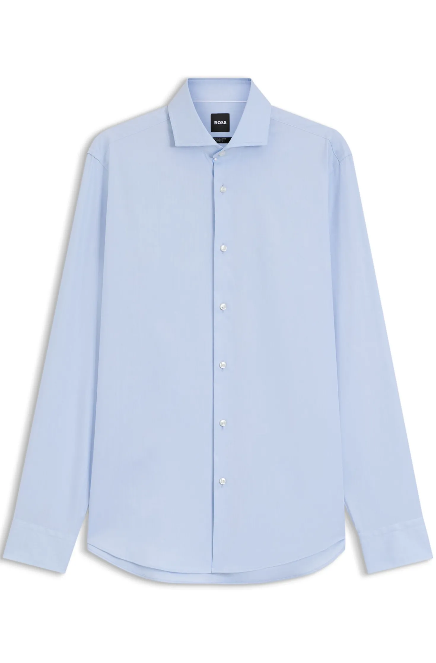 Regular-fit stretch-twill formal business shirt