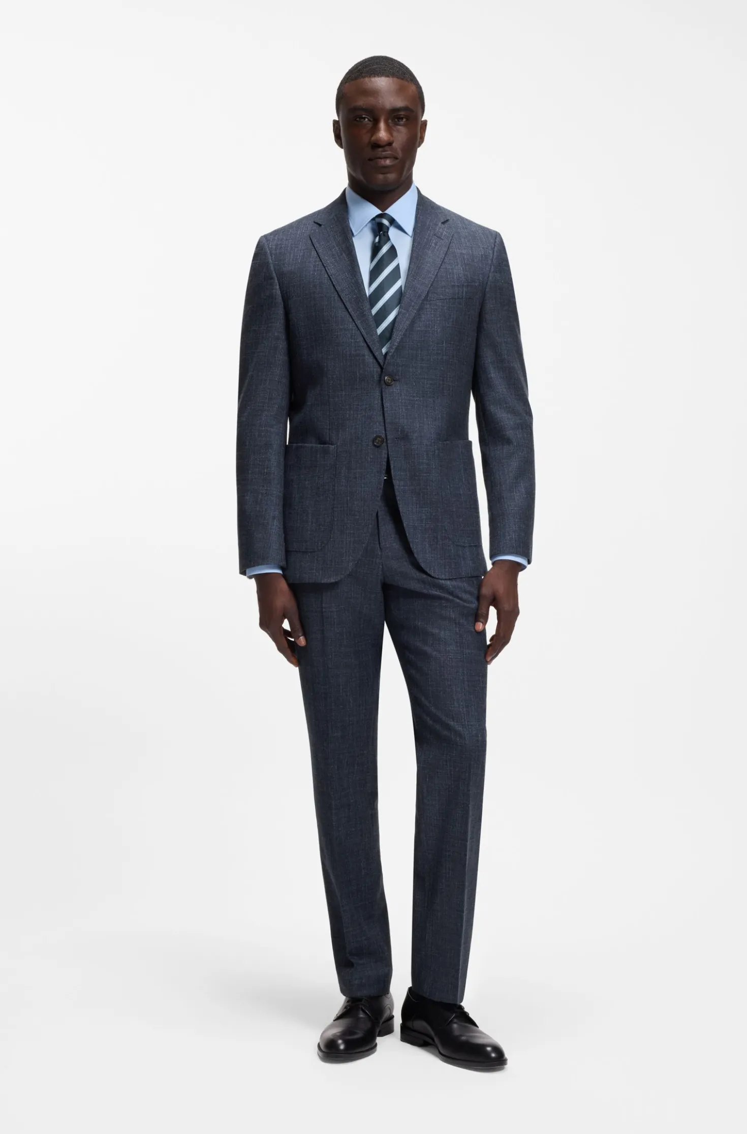 Regular-fit suit jacket in a patterned wool blend