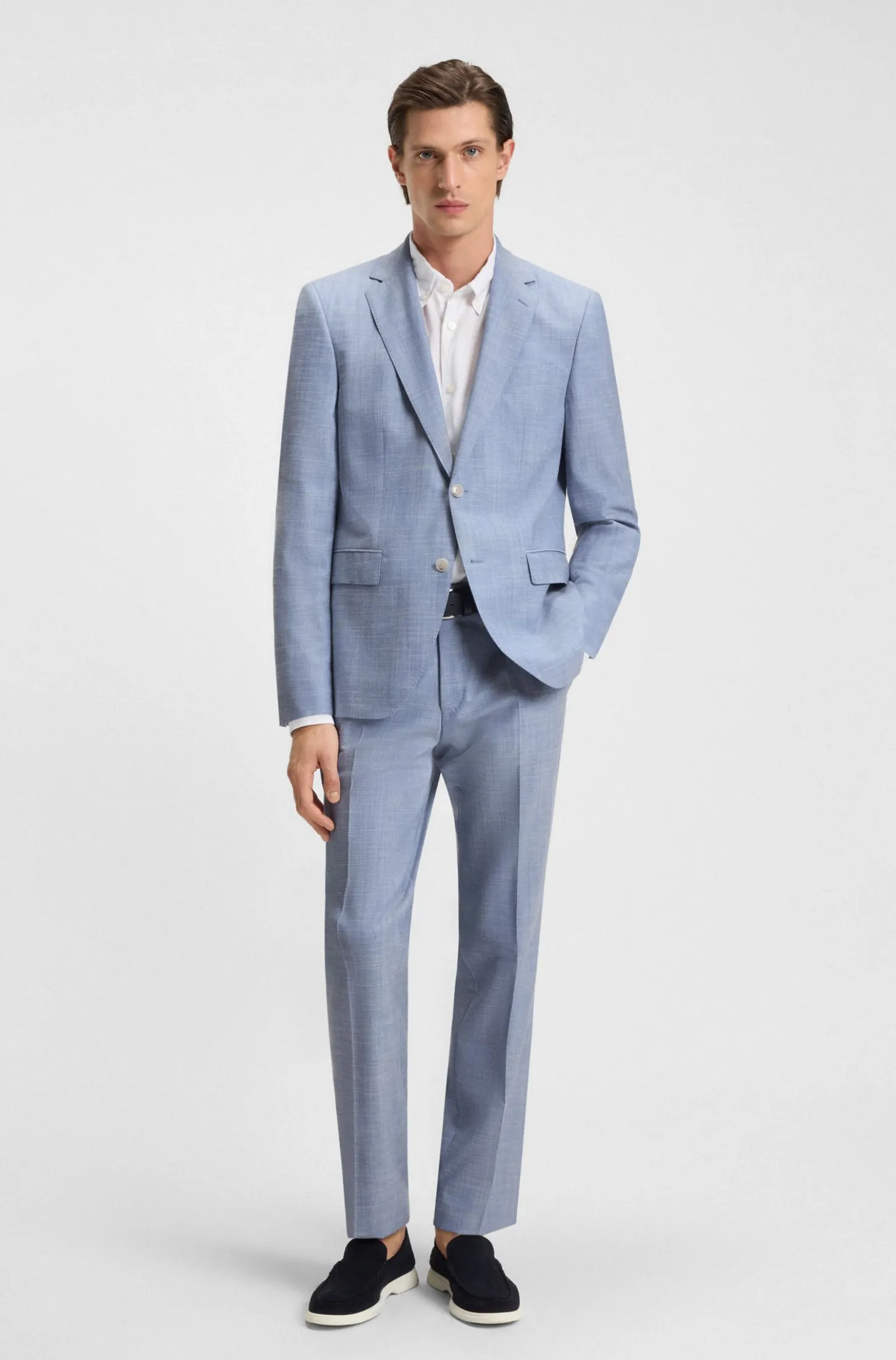 Regular-fit suit with all-over pattern