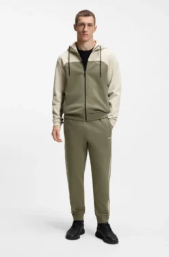 Regular-fit tracksuit in stretch cotton