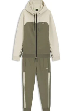 Regular-fit tracksuit in stretch cotton