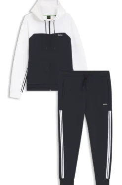 Regular-fit tracksuit in stretch cotton