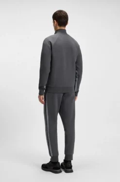 Regular-fit tracksuit set in stretch cotton with striped trims