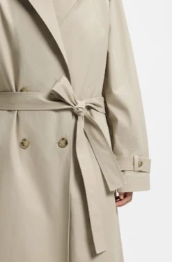 Regular-fit trench coat in stretch cotton