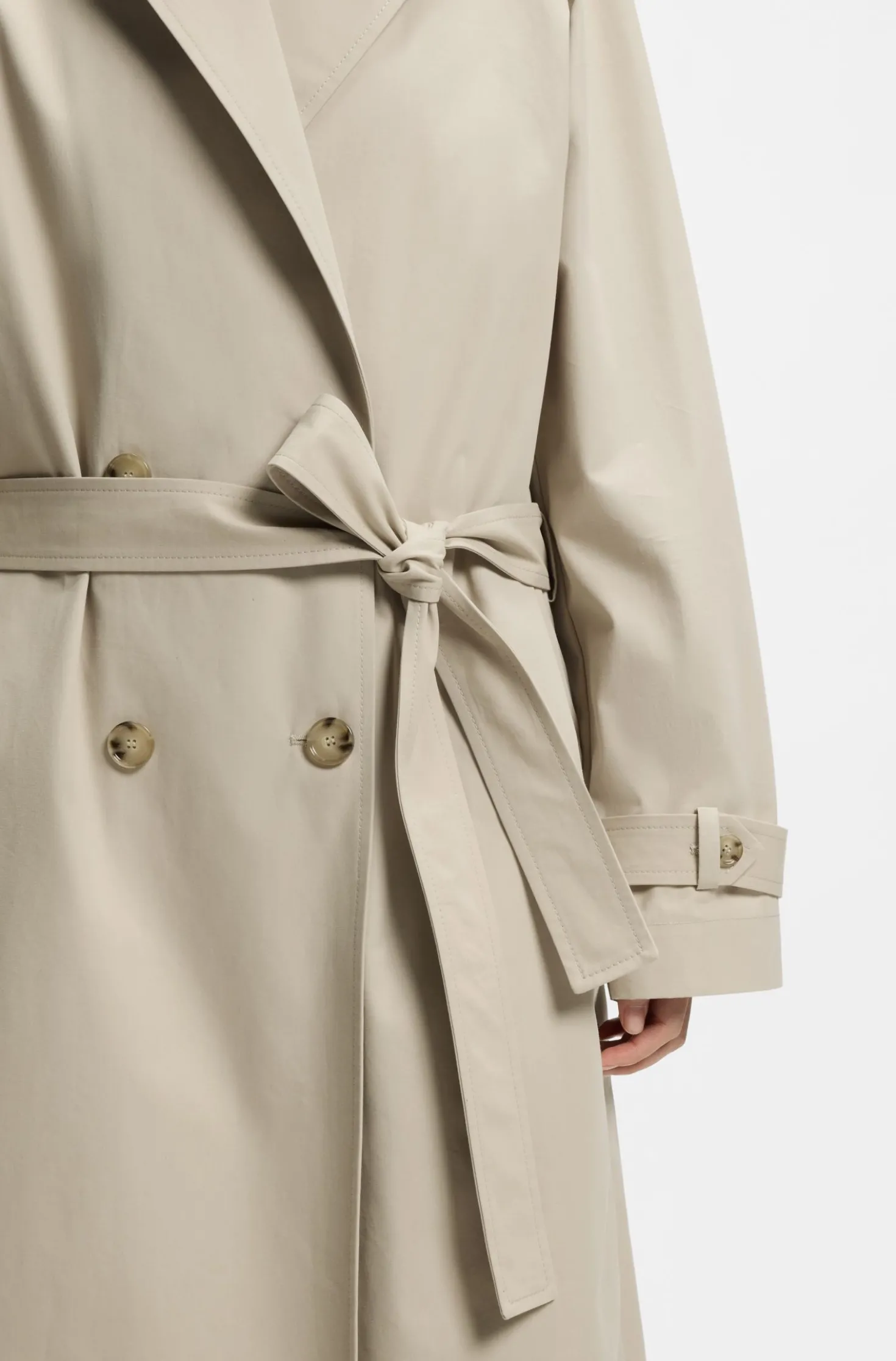 Regular-fit trench coat in stretch cotton