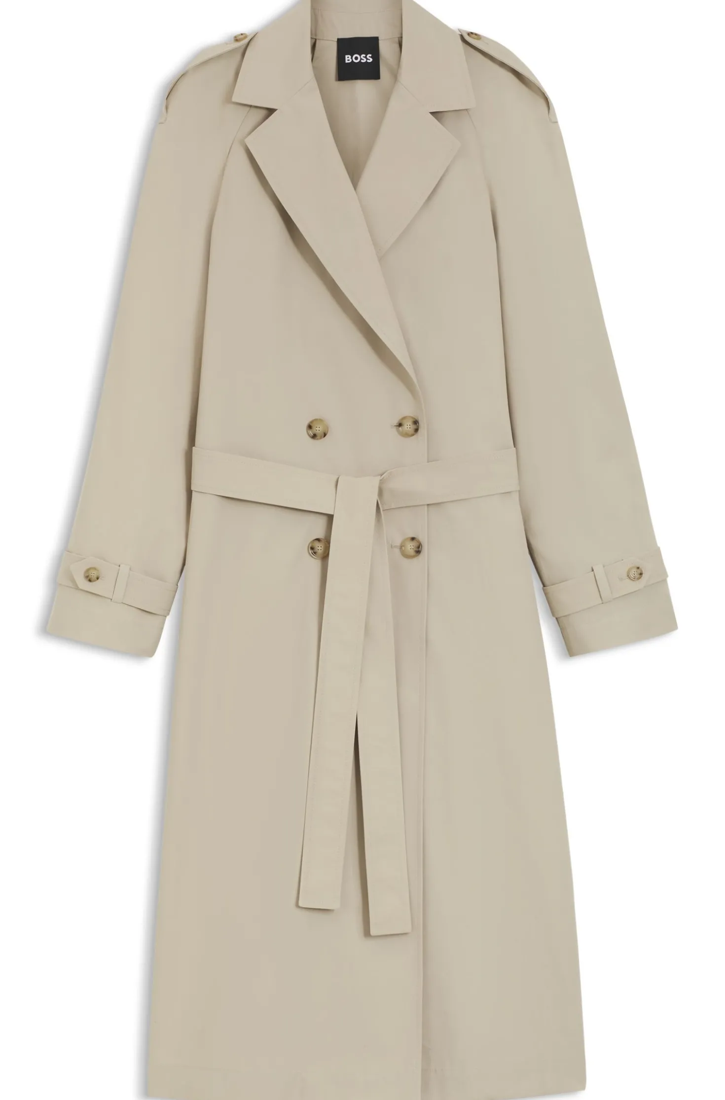 Regular-fit trench coat in stretch cotton
