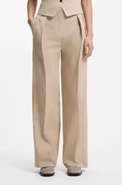 Regular-fit trousers in a sparkling pinstripe cotton blend