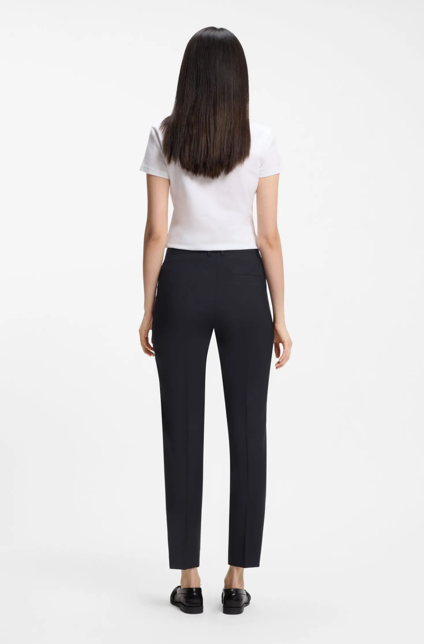 Regular-fit trousers in Italian-made virgin wool