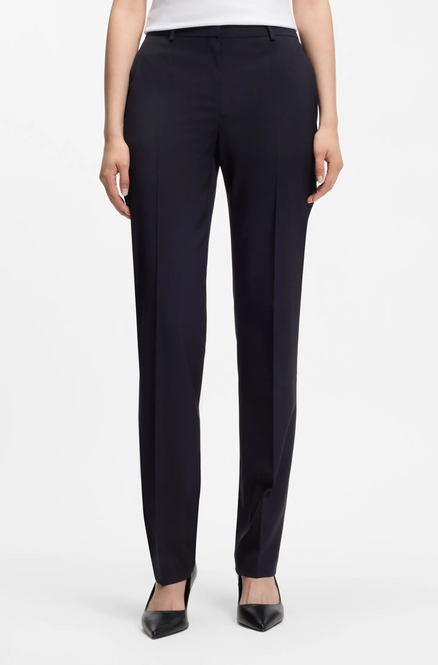 Regular-fit trousers in Italian-made virgin wool