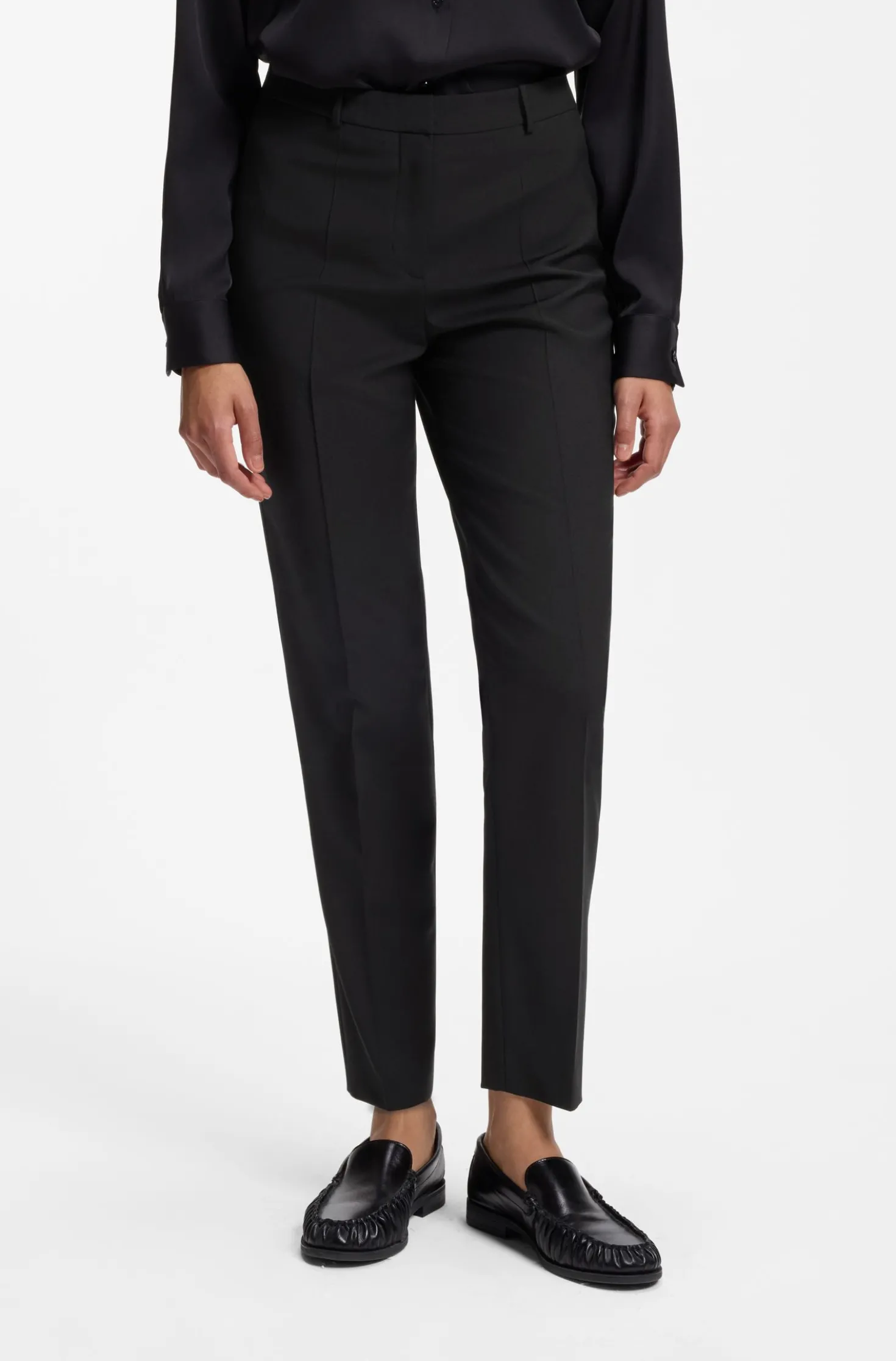 Regular-fit trousers in Italian-made virgin wool