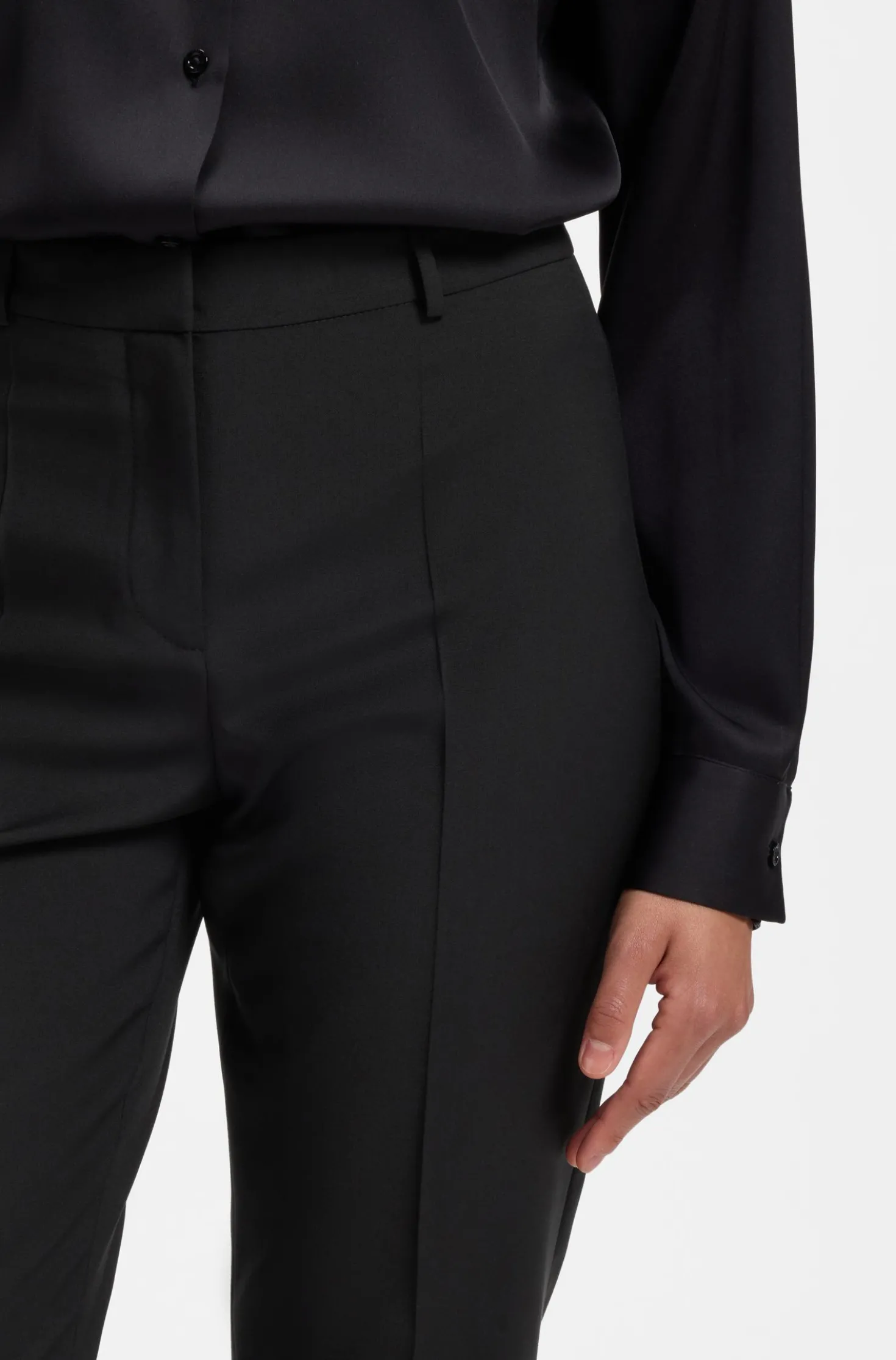 Regular-fit trousers in Italian-made virgin wool