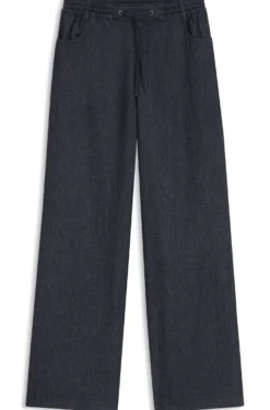 Regular-fit trousers in lightweight denim with drawstring waist