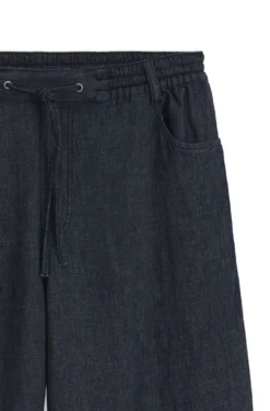 Regular-fit trousers in lightweight denim with drawstring waist