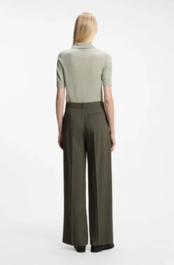 Regular-fit trousers in pinstripe stretch crepe