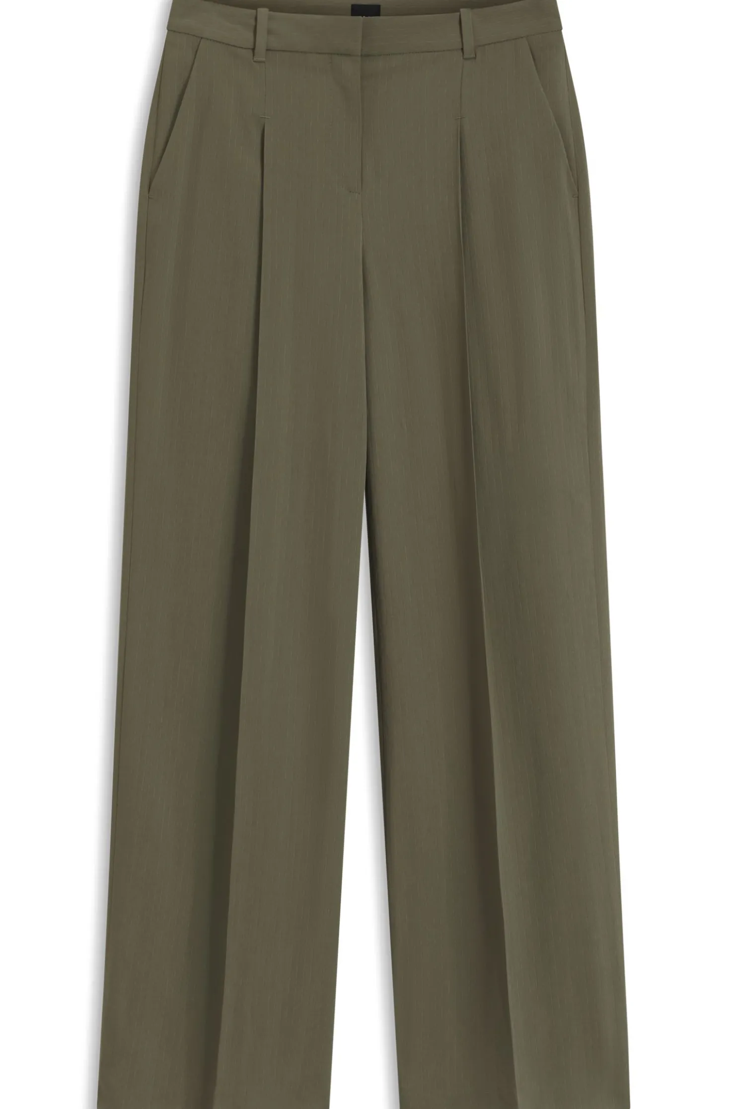 Regular-fit trousers in pinstripe stretch crepe