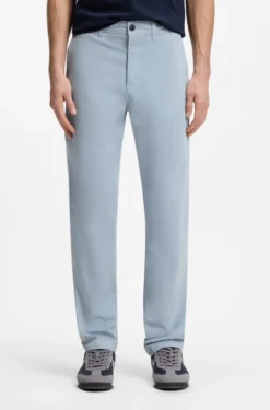 Regular-fit trousers in stretch-cotton satin