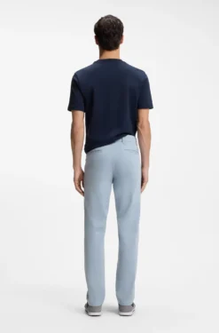 Regular-fit trousers in stretch-cotton satin