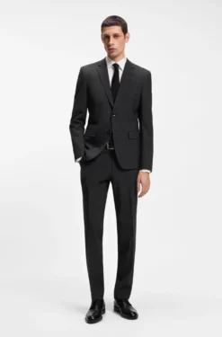 Regular-fit trousers in stretch wool