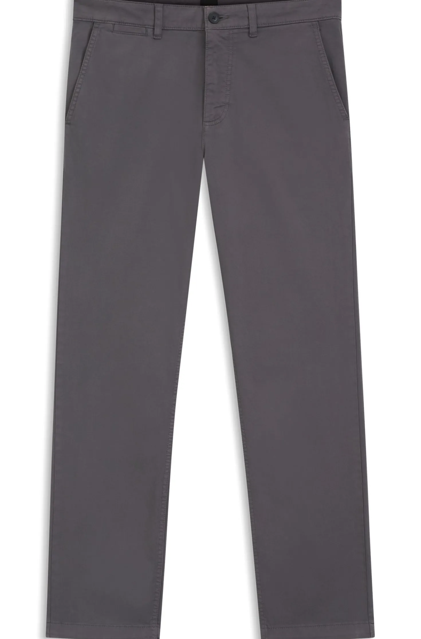 Regular-fit trousers in stretch-cotton satin